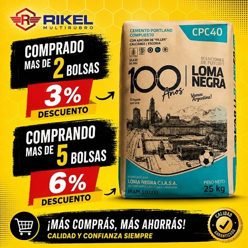 cemento loma negra x bolsa ( 25 kgs )